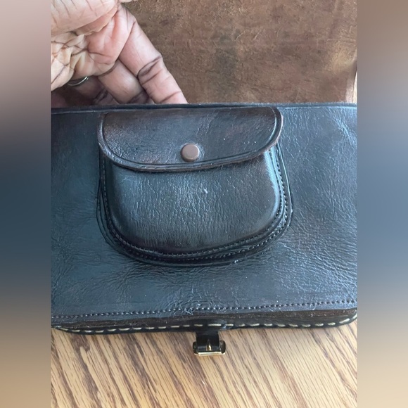 Vintage Brown Leather Hand Made Crossbody Purse - Picture 12 of 15